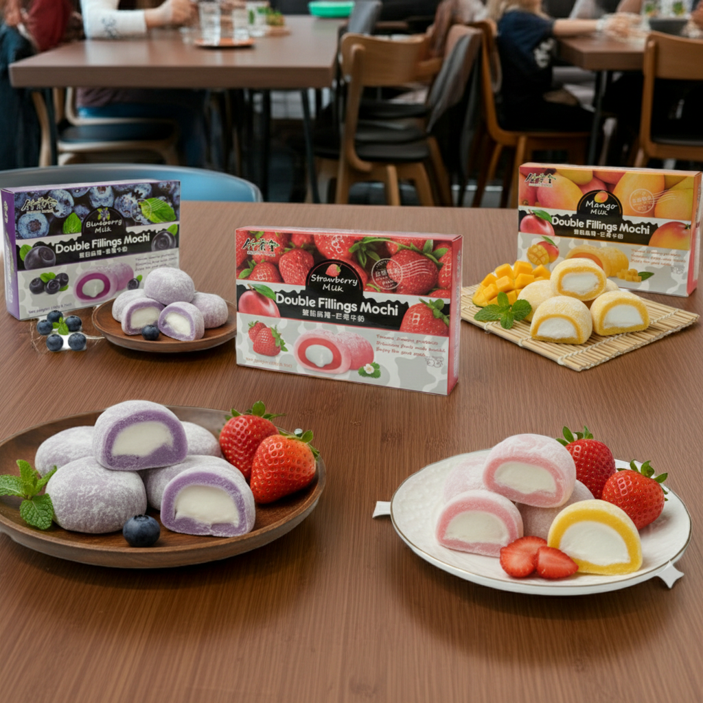 Mochi Doppio Ripieno Fragola Mango Mirtillo - Dolci Taiwan 180g