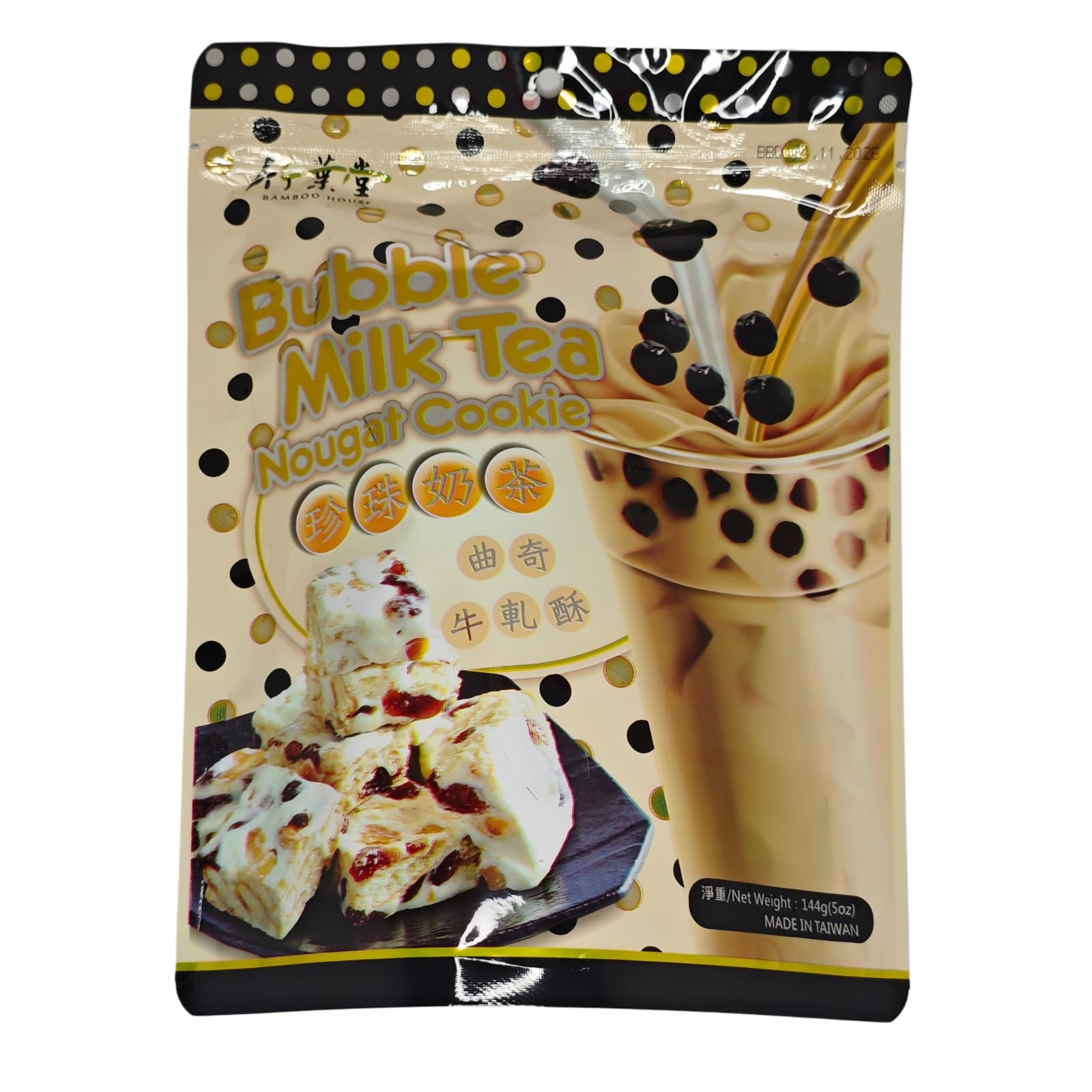 BAMBOO HOUSE Biscotti Nougat Bubble Tea - Snack Taiwan 144g (20pz)