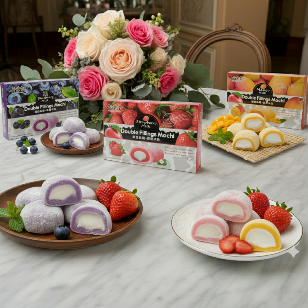 Mochi Doppio Ripieno Fragola Mango Mirtillo - Dolci Taiwan 180g