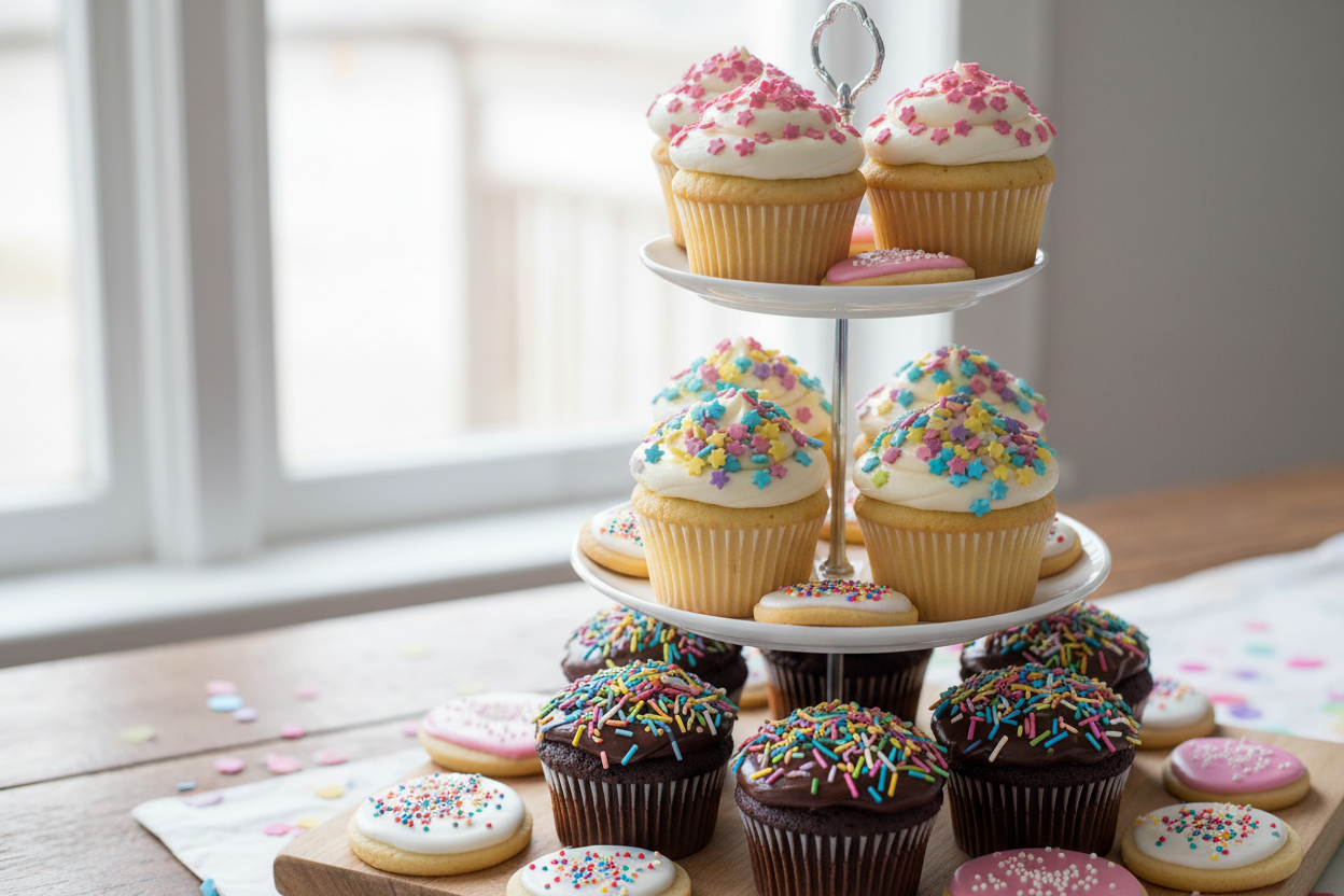 Dolci decorati con zuccherini colorati