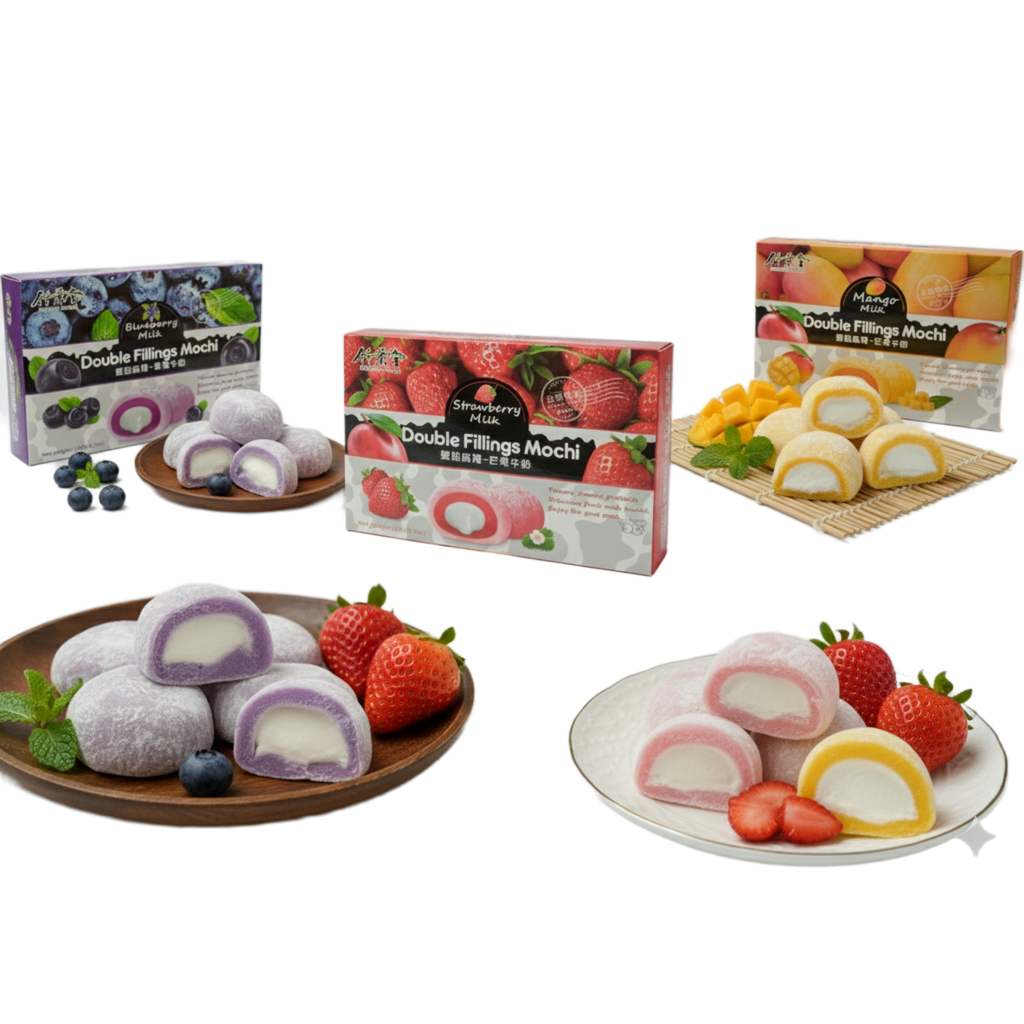 Mochi Doppio Ripieno Fragola Mango Mirtillo - Dolci Taiwan 180g